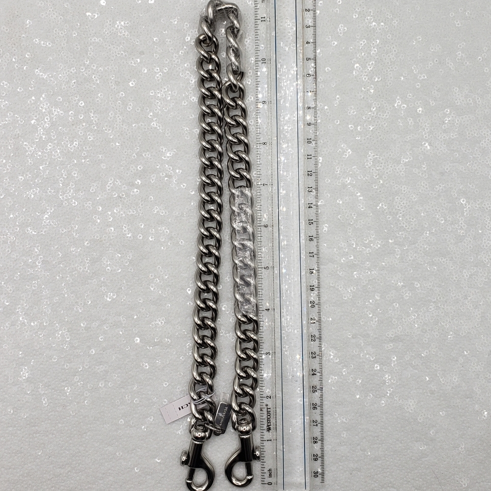Coach Chunky Silvertone Shoulder Replacement Chain strap Purse decor Accent 23" - Picture 7 of 11